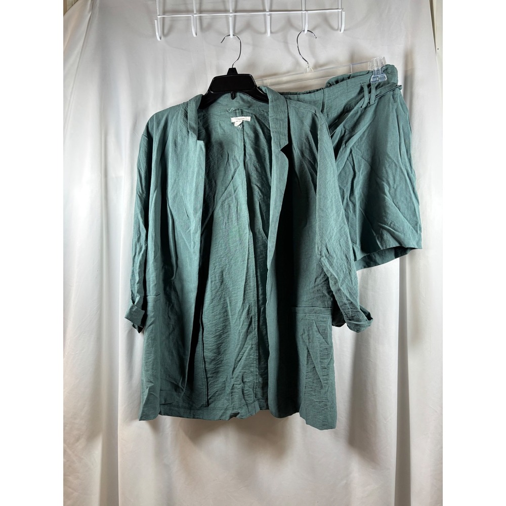 Maurices Womens XXL Sage Green Blazer and Paperbag Shorts 2 Piece Set